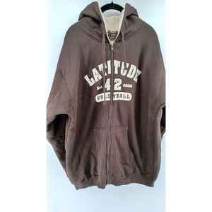 ITC Expedition Sweater Men's Hooded Size Large Brown Insulated Full-Zip.